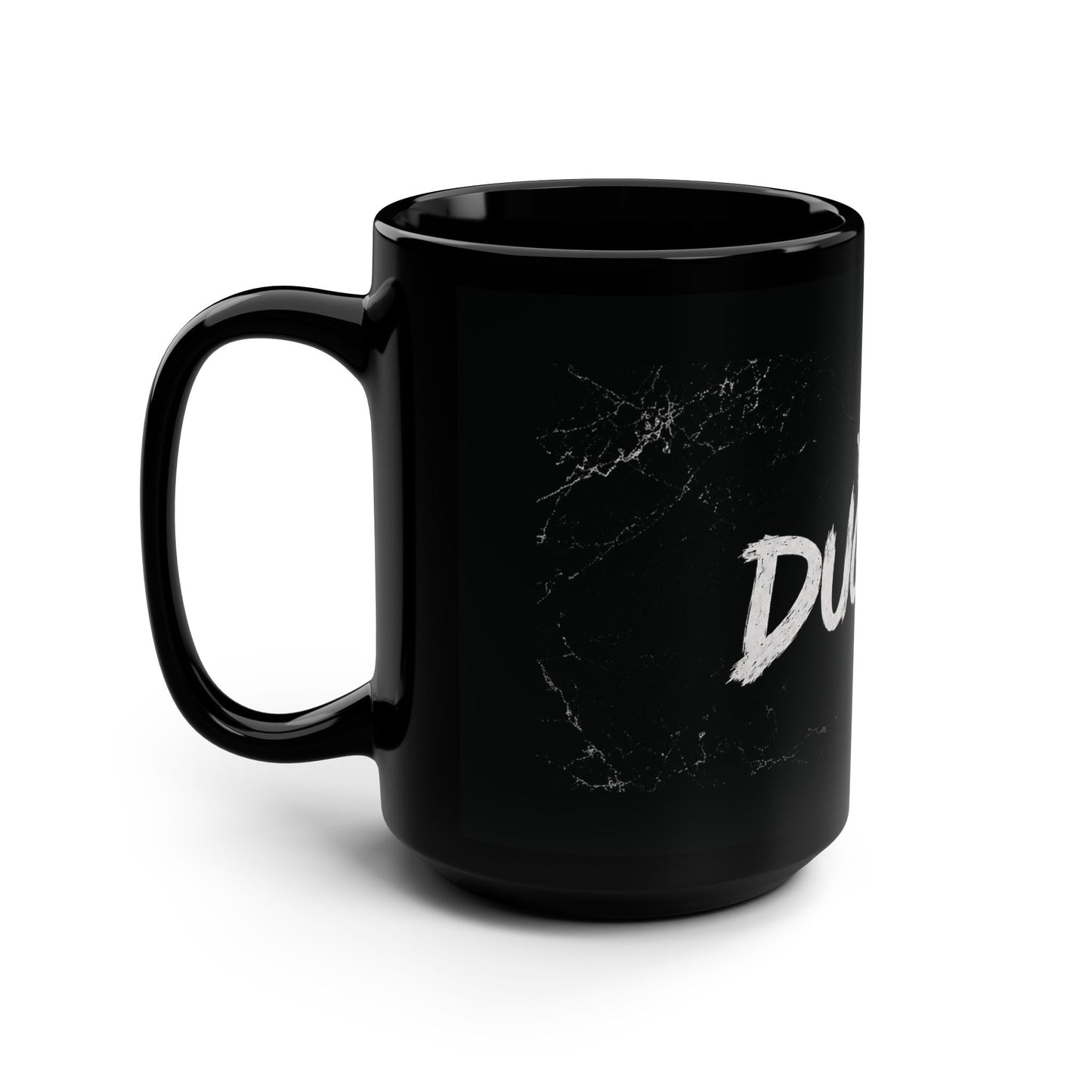 DUGAMII Crown Black 15oz Coffee Mug — Bold Graffiti Logo Ceramic