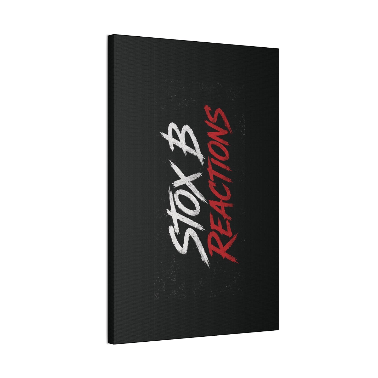 Stox B Reaction Canvas Wall Art – Bold Black & Red Typographic Print