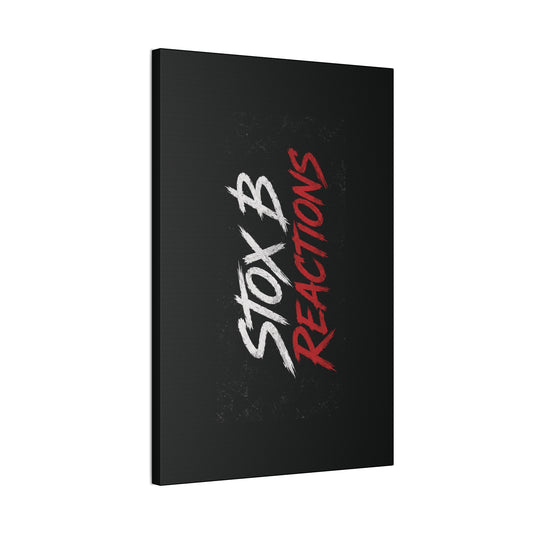 Stox B Reaction Canvas Wall Art – Bold Black & Red Typographic Print
