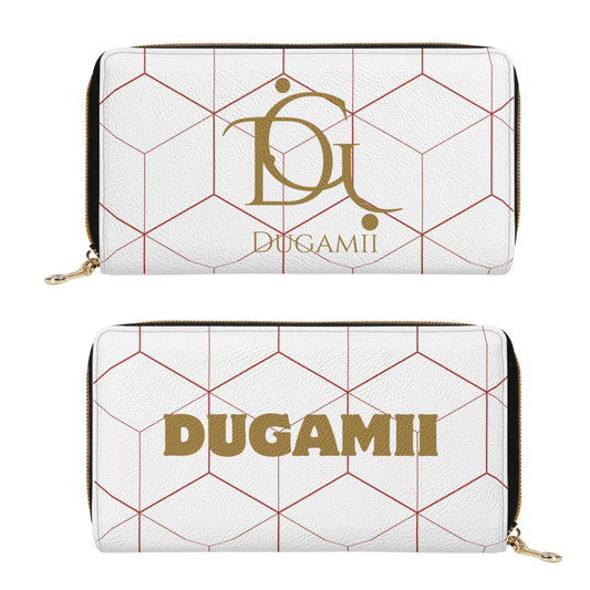 Dugamii Soft White PU Leather Zipper Wallet