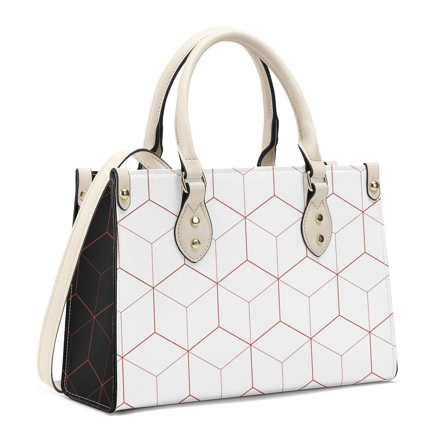 DuGamii Luxury Womens Black and White PU Handbag With Shoulder Strap
