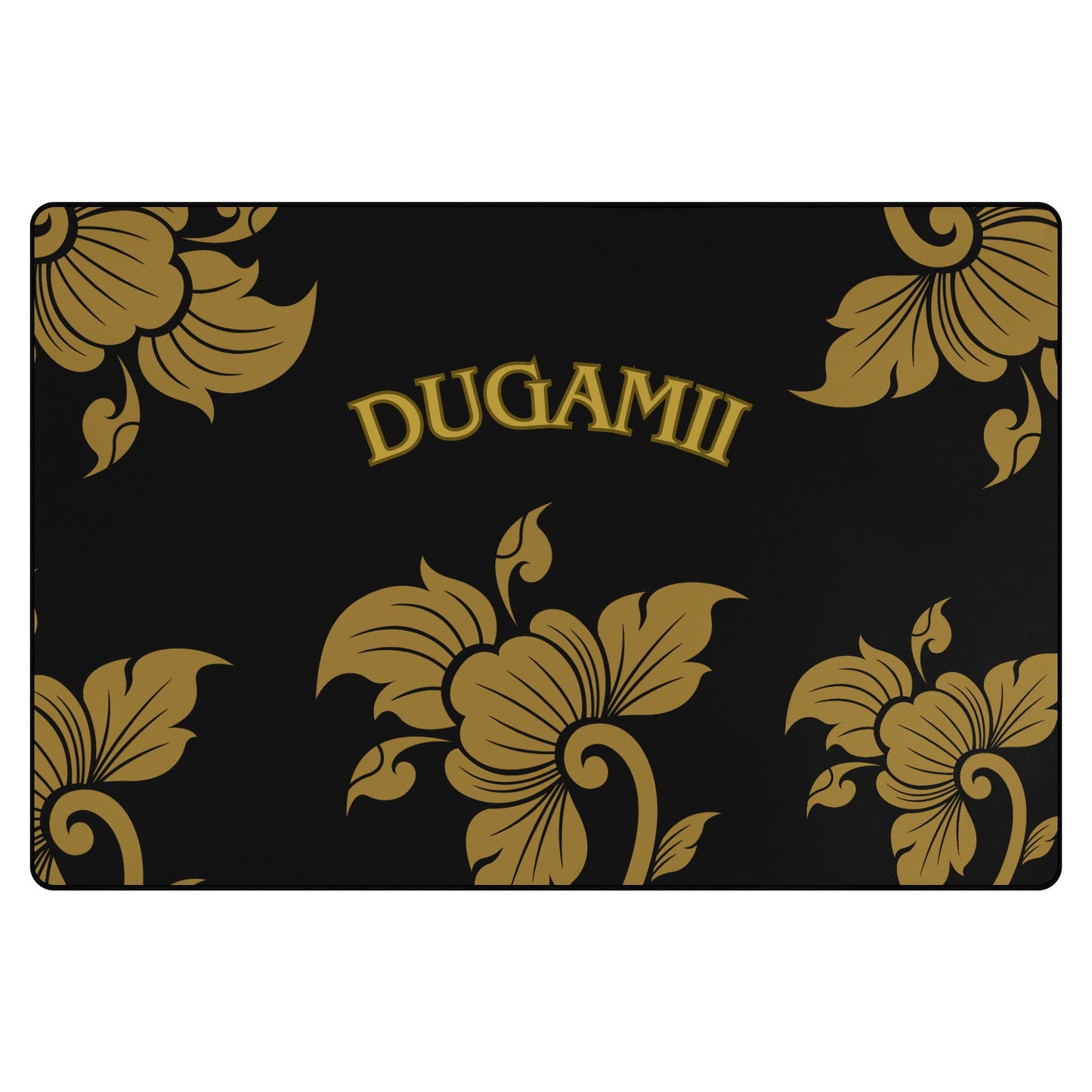 DuGamii Black and Gold Large Living Room Carpet Rug