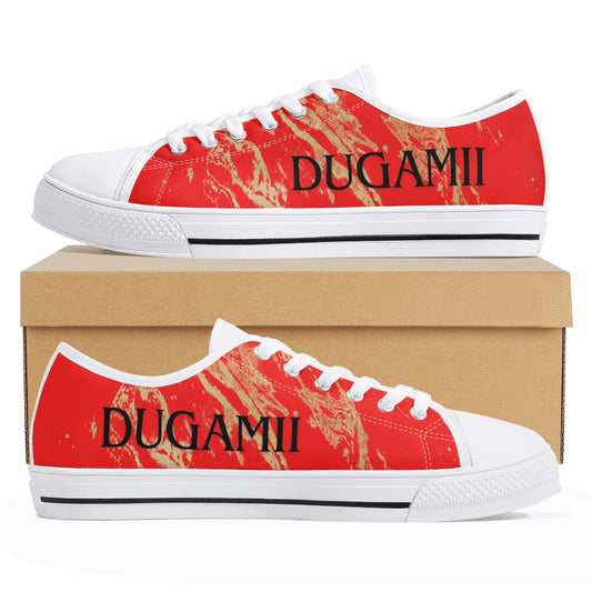 Womens Dugamii Red and Gold Rubber Low Top Canvas Shoes