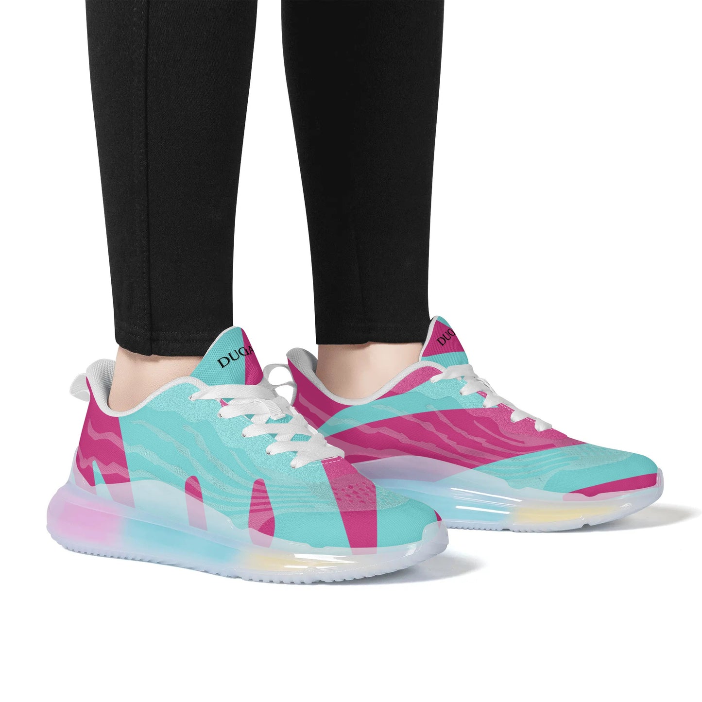 Womens DuGamii Multi-Color Rainbow Running Sneakers
