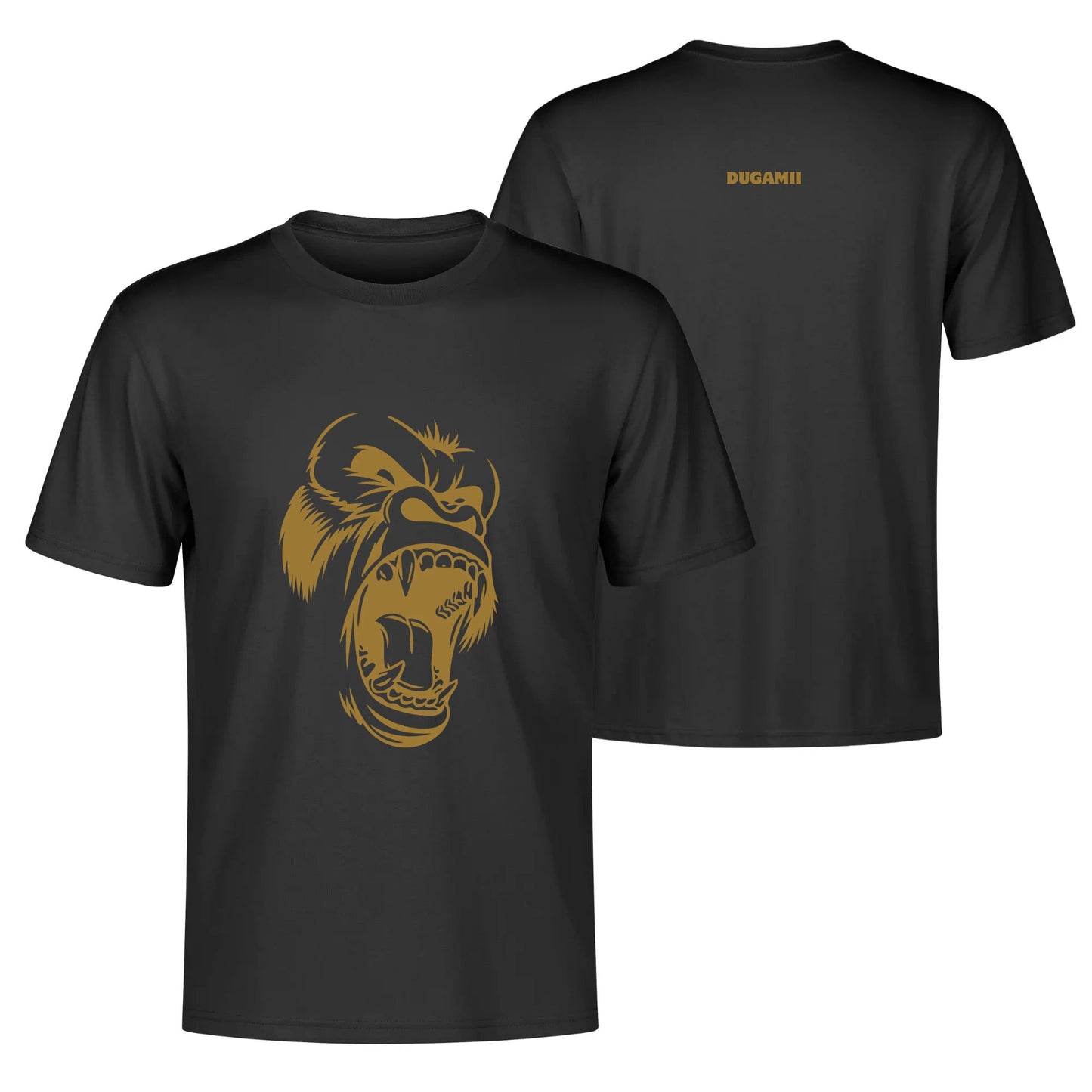 Mens DuGamii Gold Gorilla Cotton T-Shirt