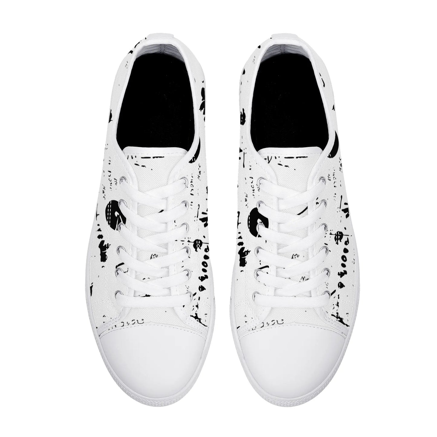 Mens Black And White DuGamii High Top Canvas Shoes With Word Art