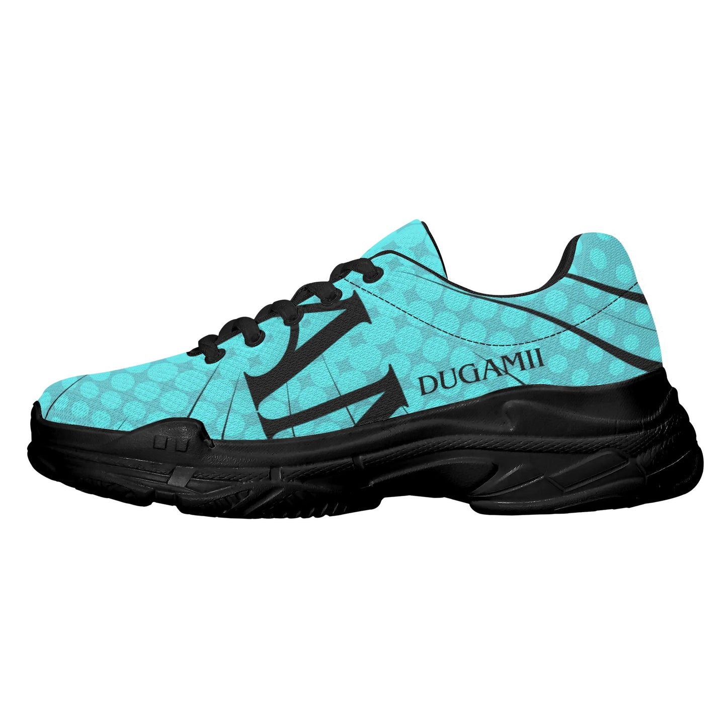 Mens DuGamii Chunky Black And Blue Sneakers