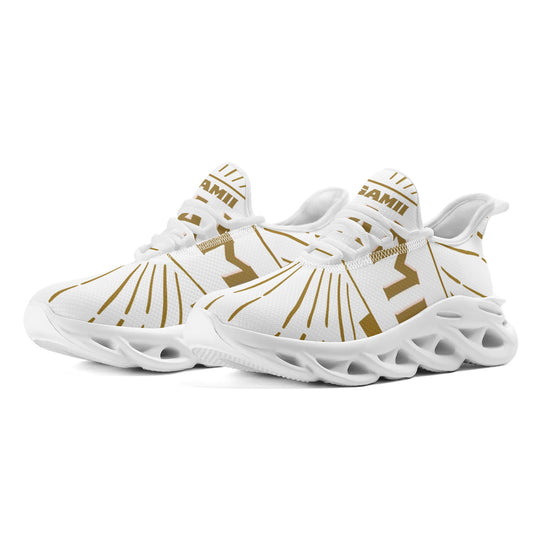 Mens Premium DuGamii M-sole Gold Splash Signature Sneakers
