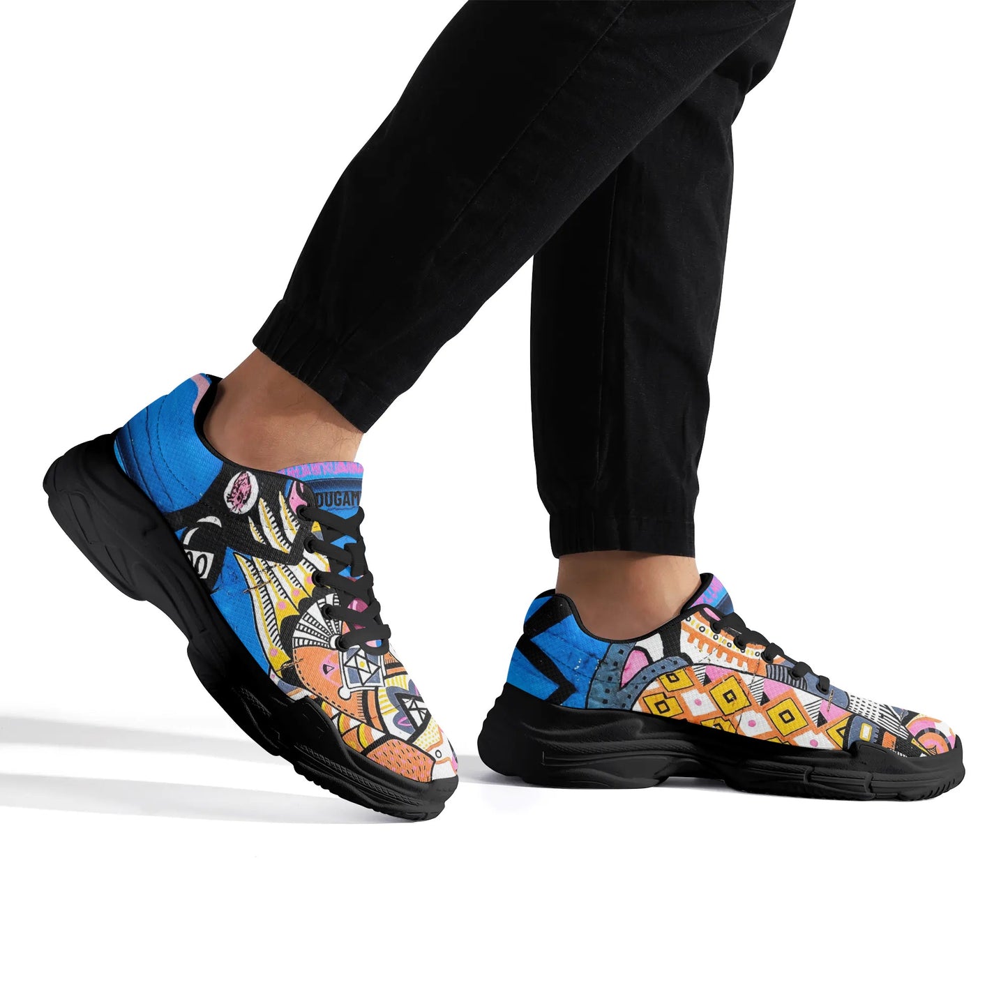 Mens DuGamii Asian Artwork MD Chunky Sneakers