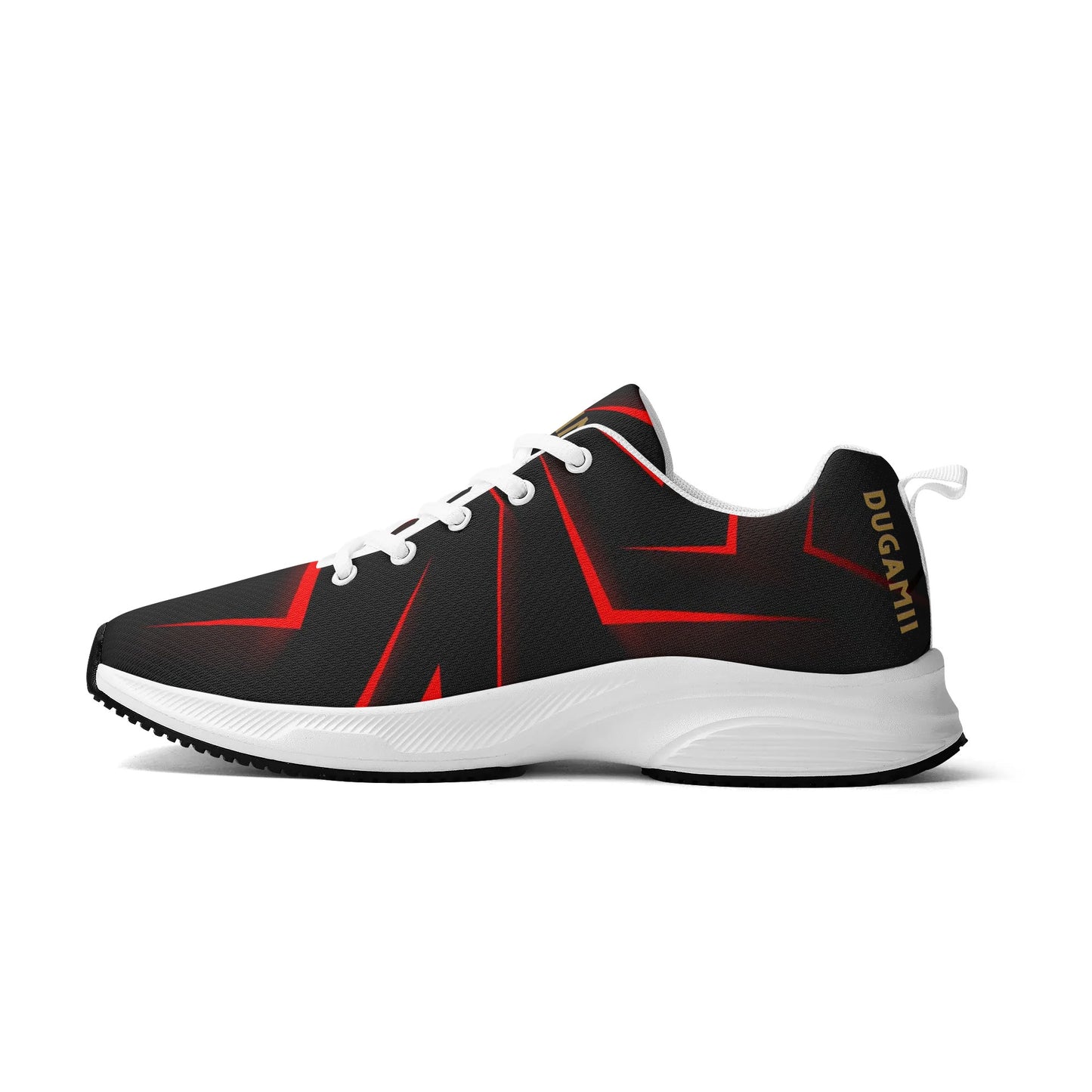 DuGamii Mens Vamped Up Black And Red Sneakers