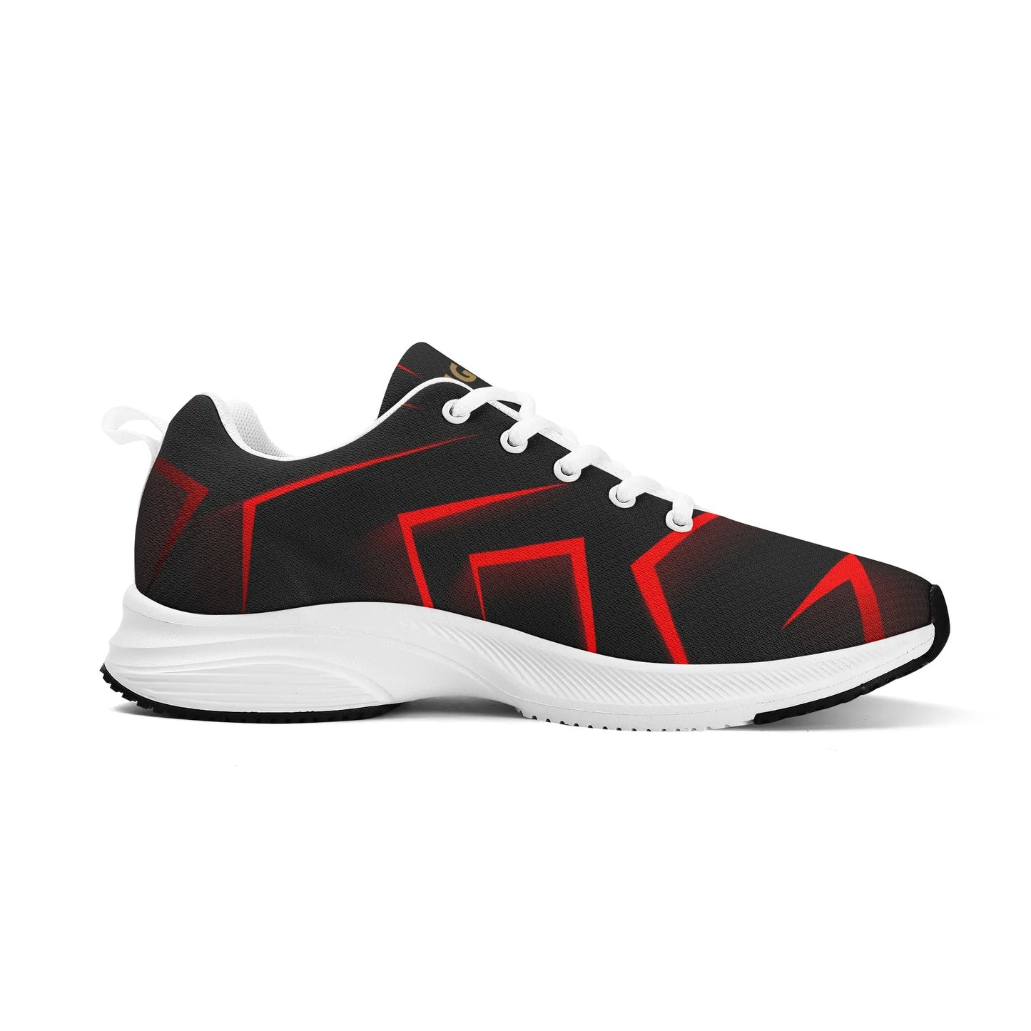 DuGamii Mens Vamped Up Black And Red Sneakers