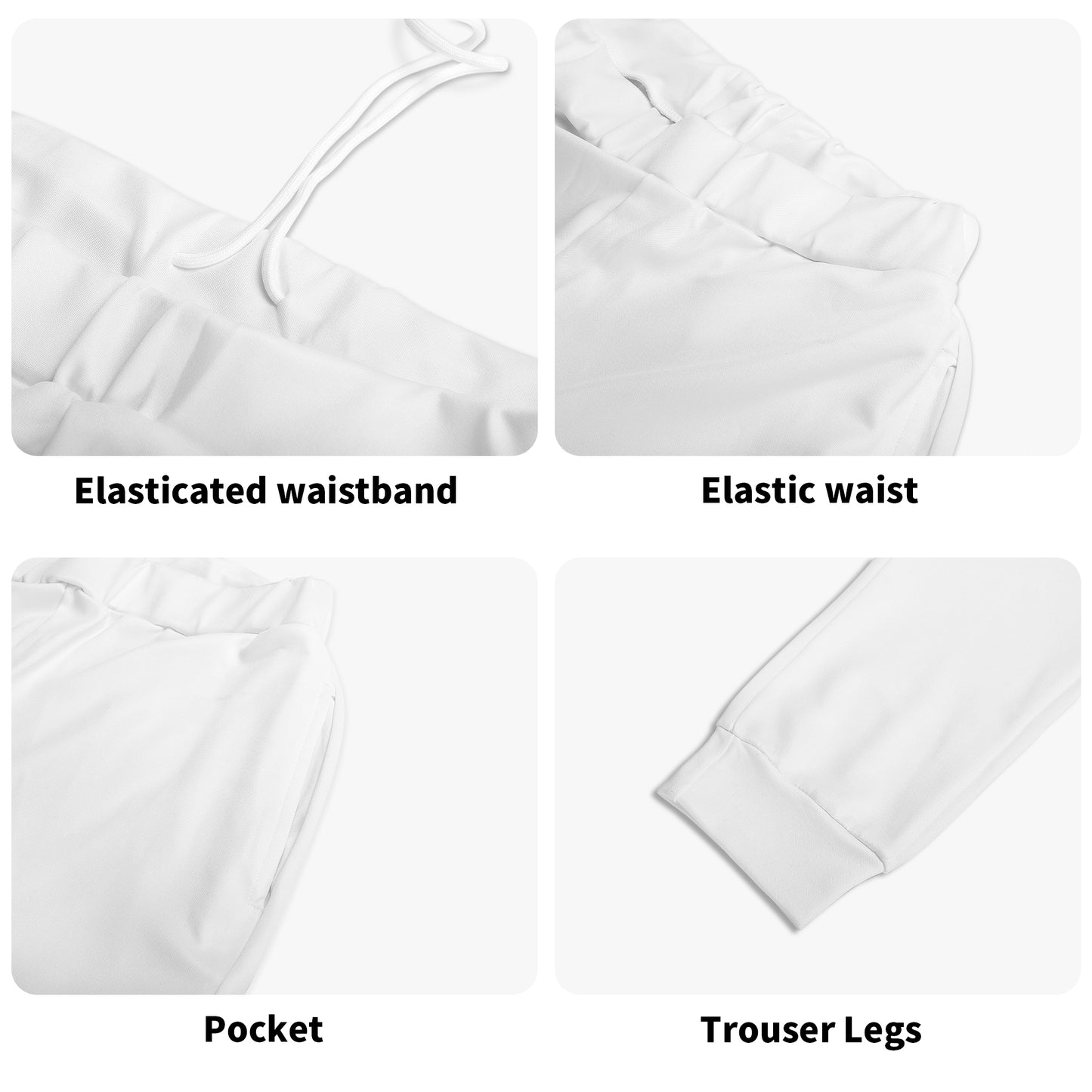 Dugamii Unisex Cotton Lock and Key White Sweatpants