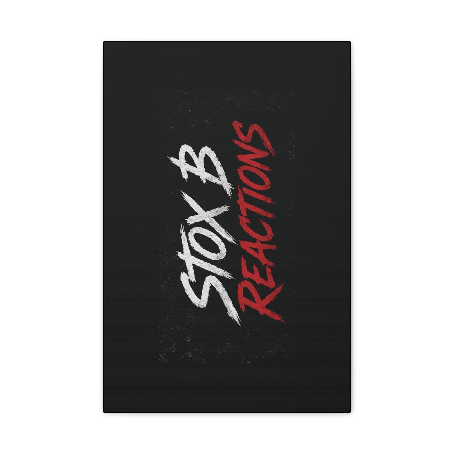 Stox B Reaction Canvas Wall Art – Bold Black & Red Typographic Print