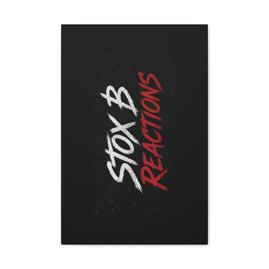 Stox B Reaction Canvas Wall Art – Bold Black & Red Typographic Print