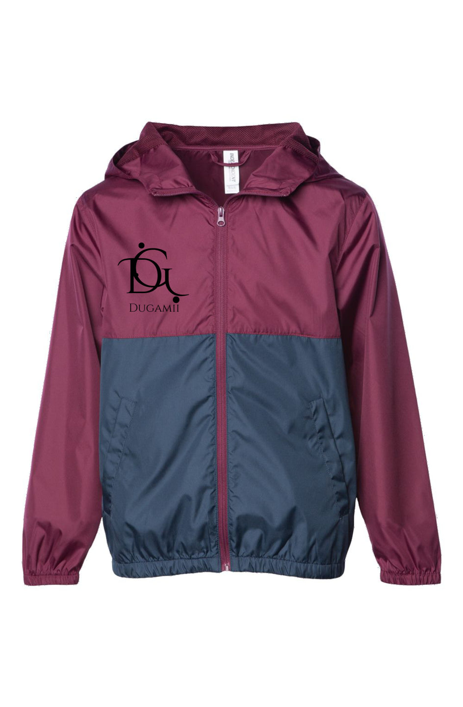 Youth DuGamii Maroon-Navy Lightweight Windbreaker Jacket