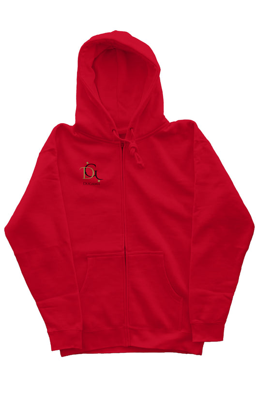 Dugamii Classic Red Zip Hoodie