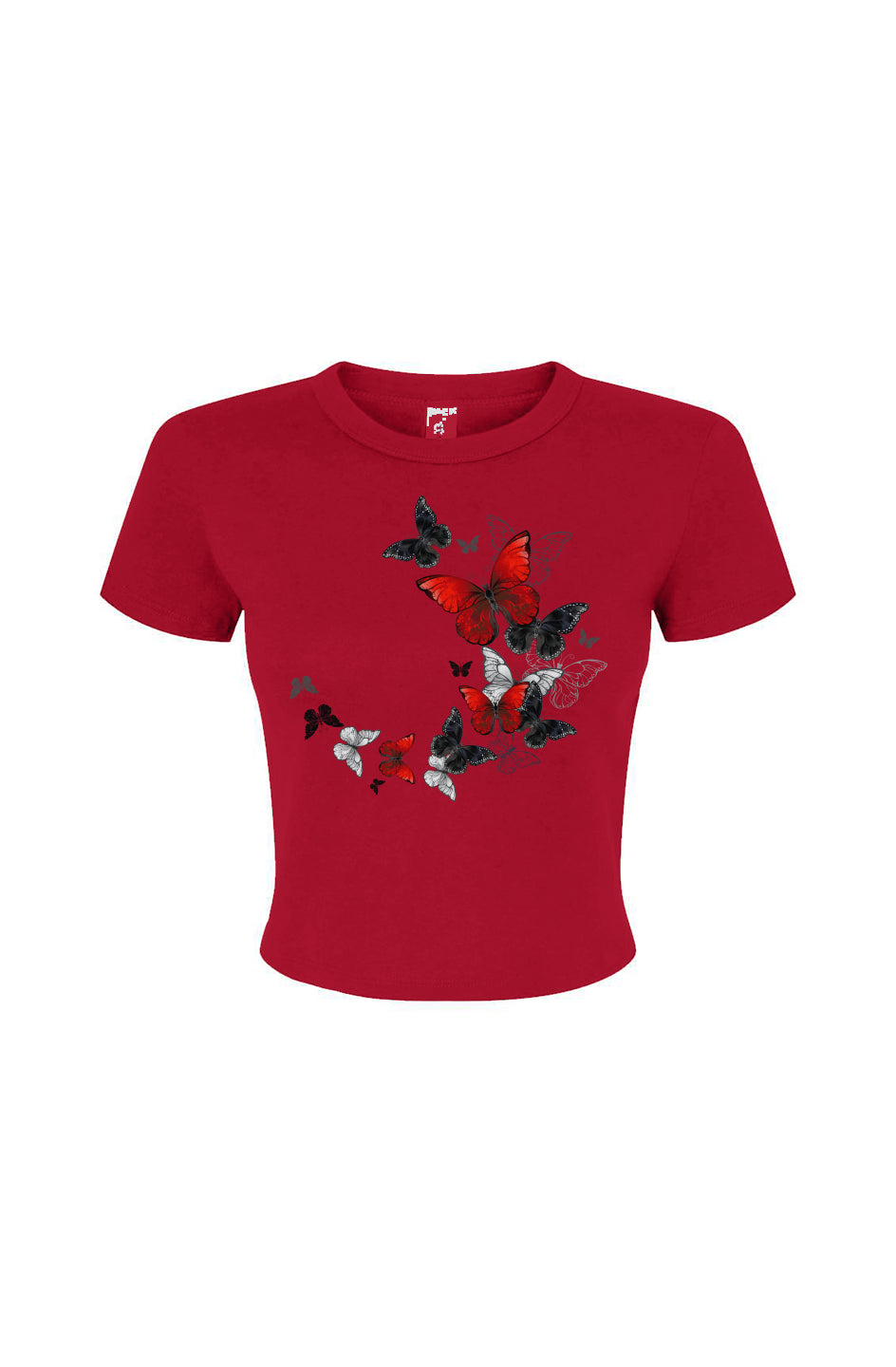 Women's DuGamii "Colorful Butterfly" Rib Red Tee