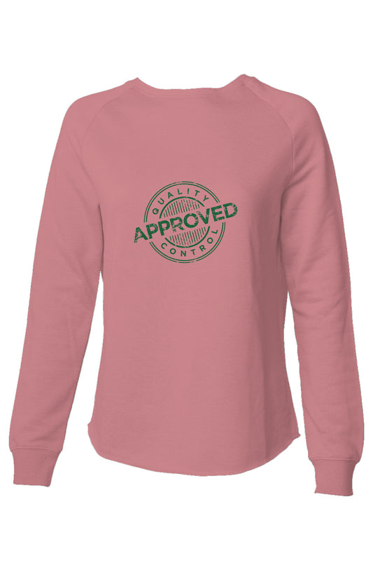 Women's DuGamii Lightweight "Quality Control Approved" Dusty Rose Sweatshirt