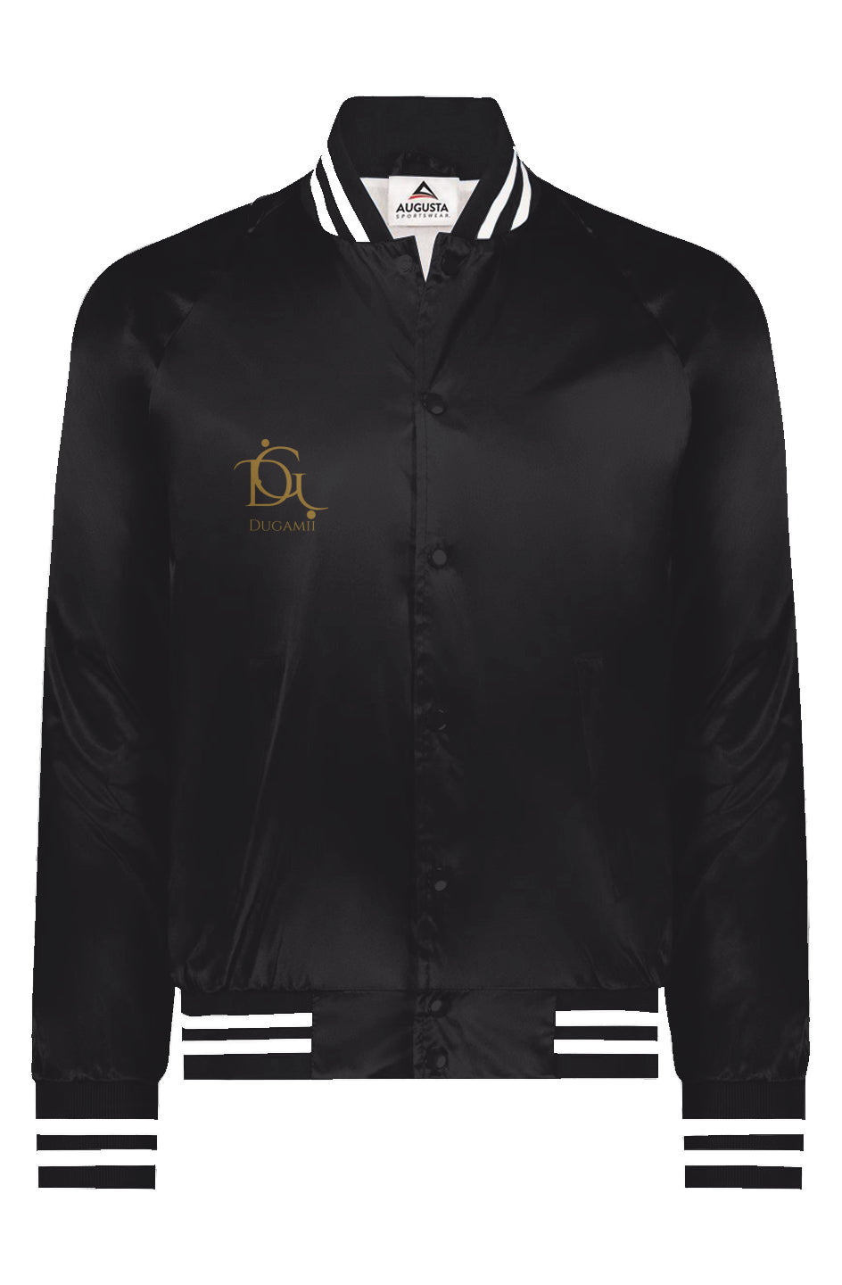 DuGamii Satin Baseball Striped Jacket