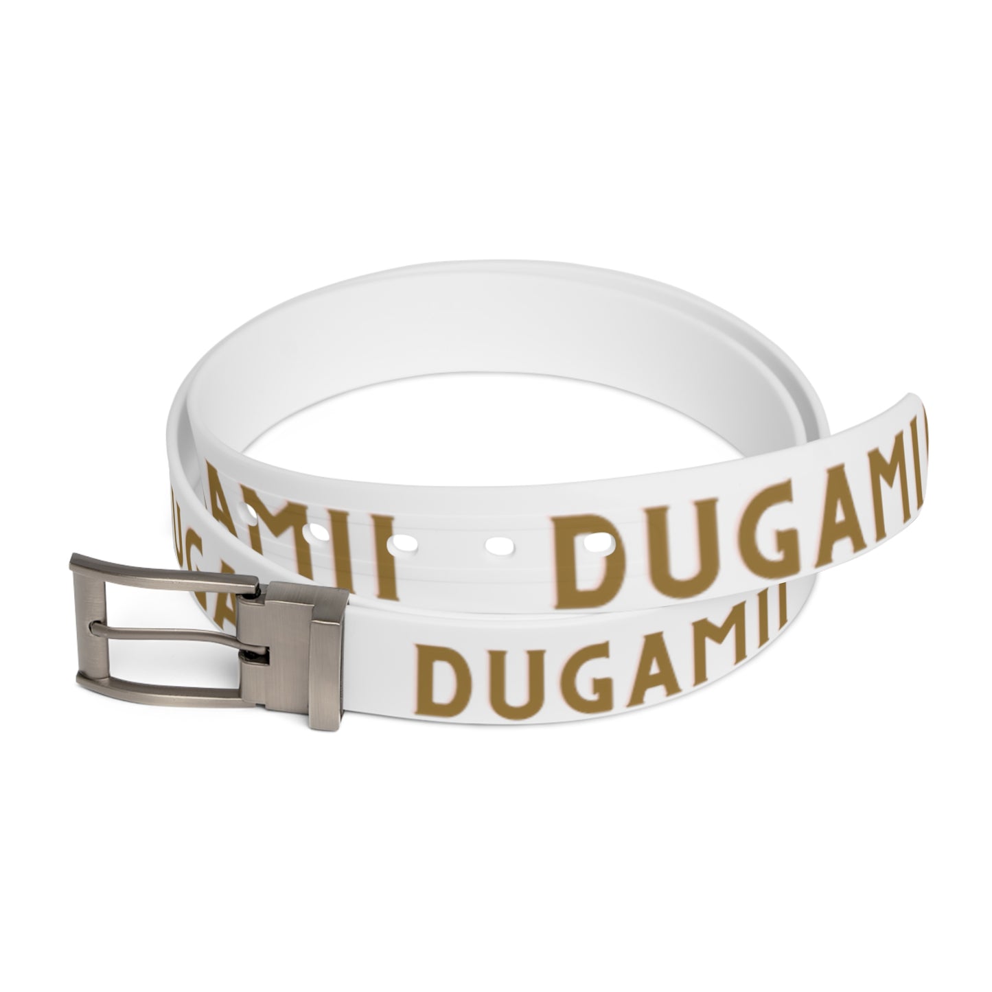 DuGamii Unisex True PU Leather All White Belt