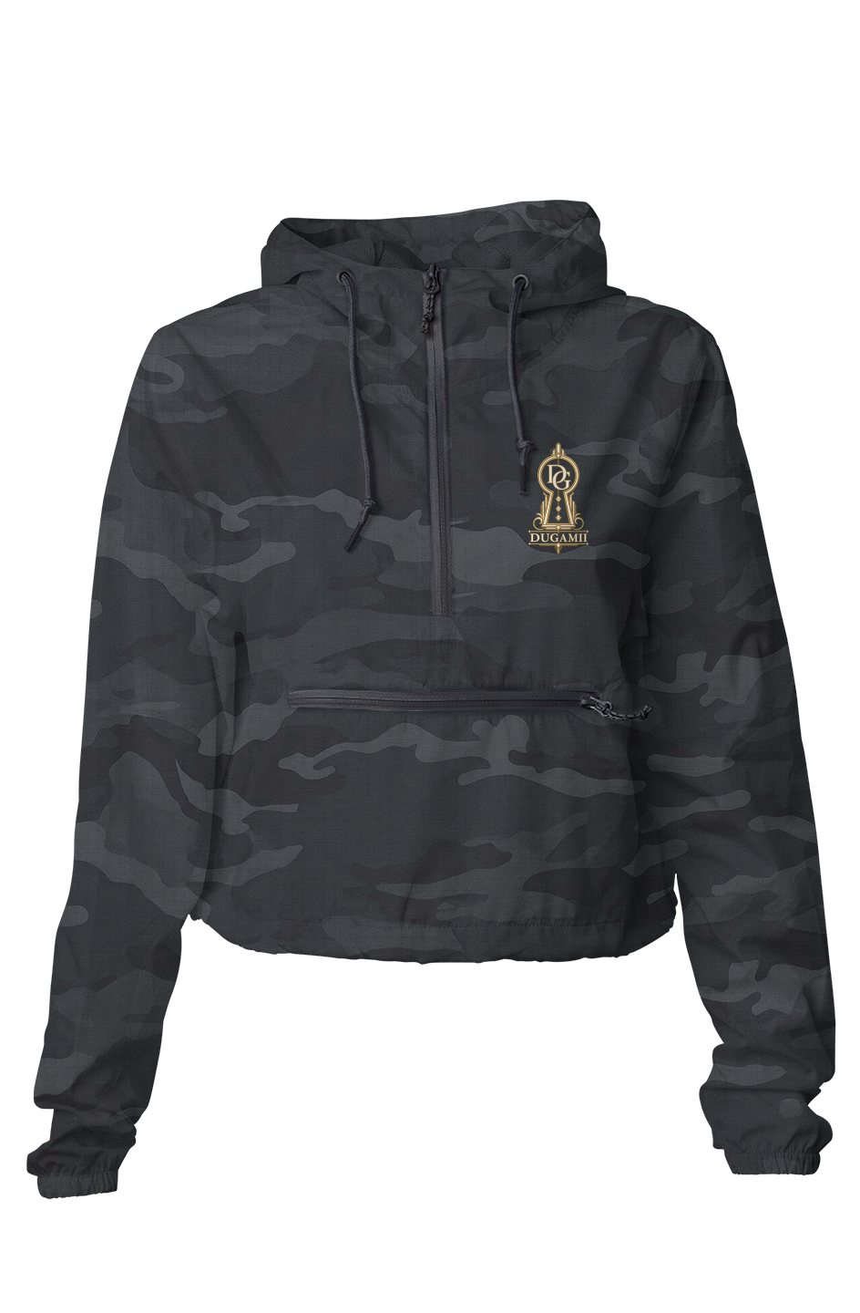 Black Camo Crop Windbreaker