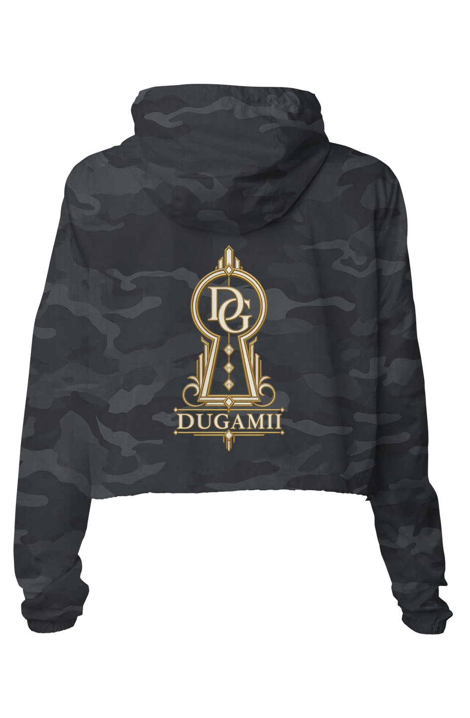 Black Camo Crop Windbreaker