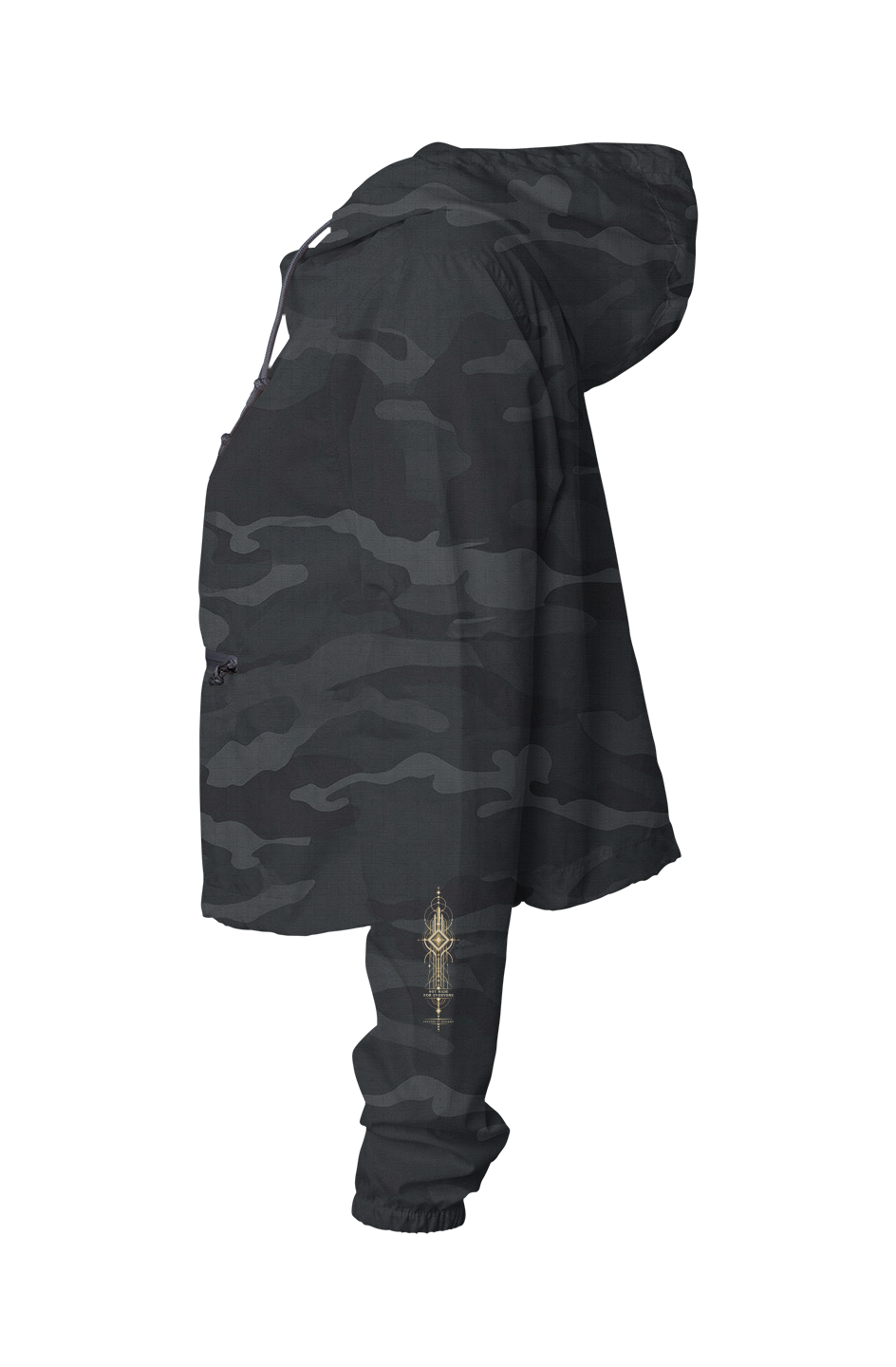 Black Camo Crop Windbreaker