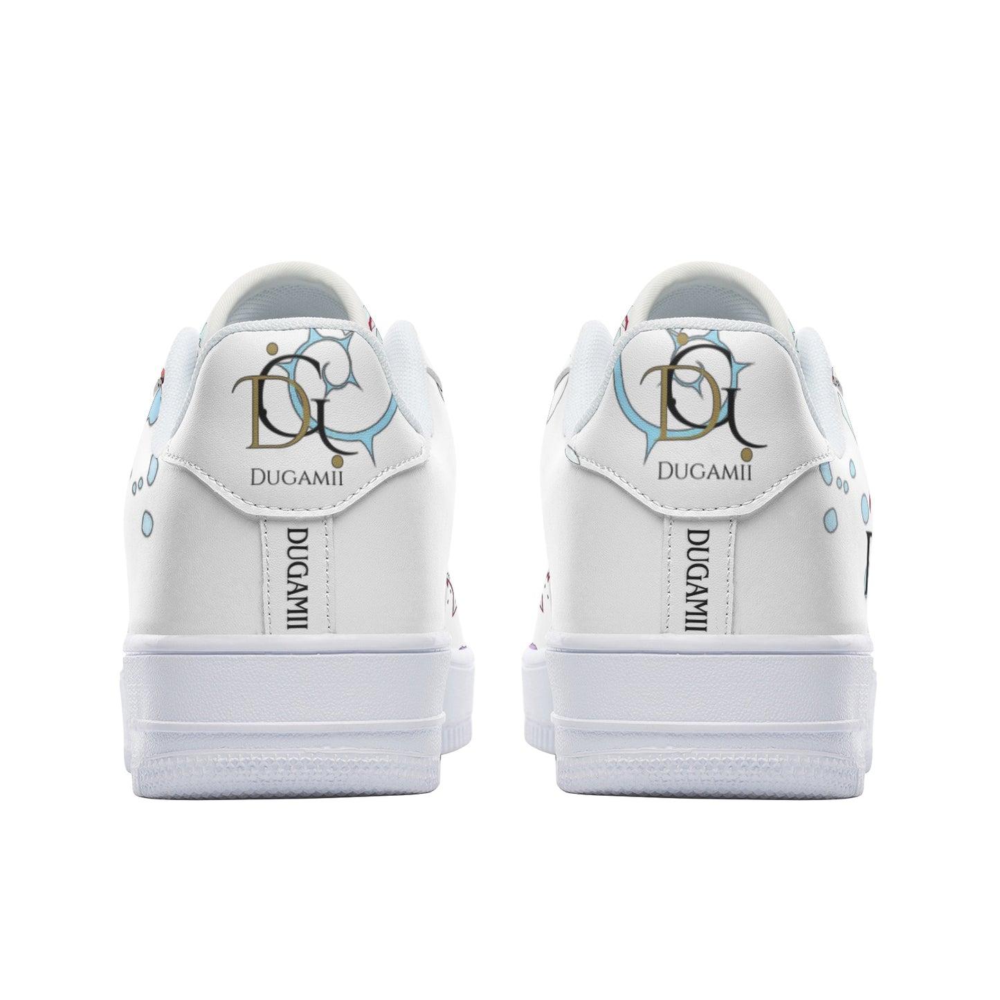 DuGamii Unisex Lock and Key Low Top Leather Sneakers