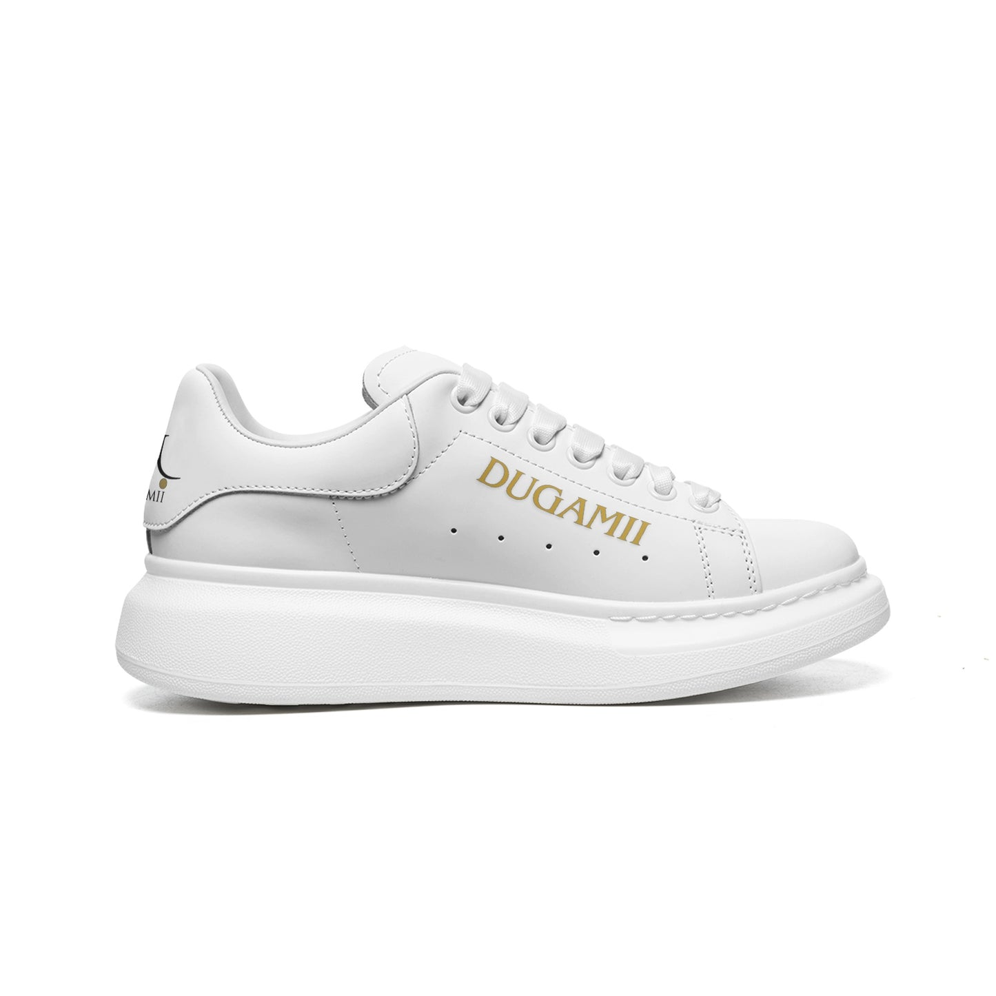 DuGamii Unisex Non-Slip Lace Up Leather Sneakers