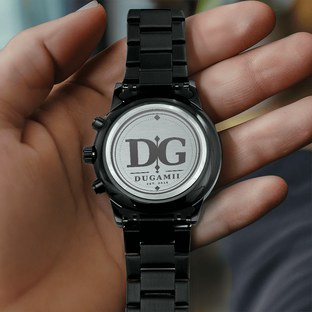 DuGamii Built Different Black Chronograph Watch