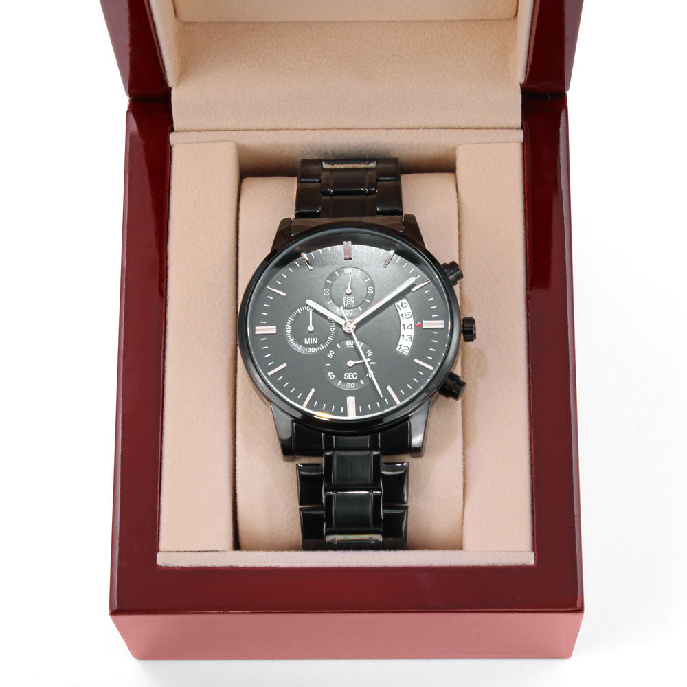 DuGamii Built Different Black Chronograph Watch