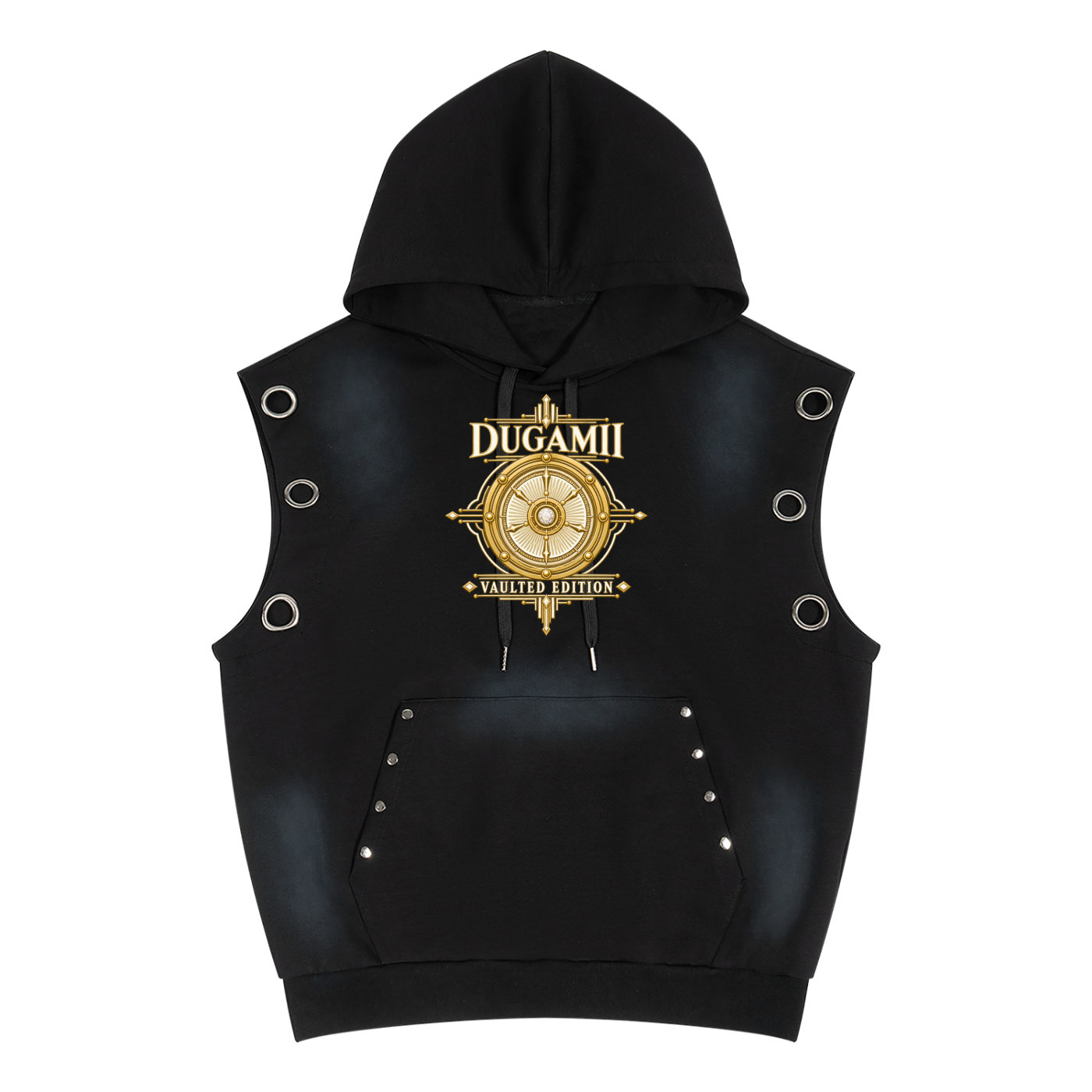 Unisex Vintage Wash Sun Fade Sleeveless Hoodie