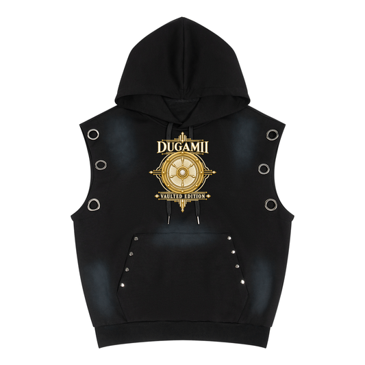 Unisex Vintage Wash Sun Fade Sleeveless Hoodie