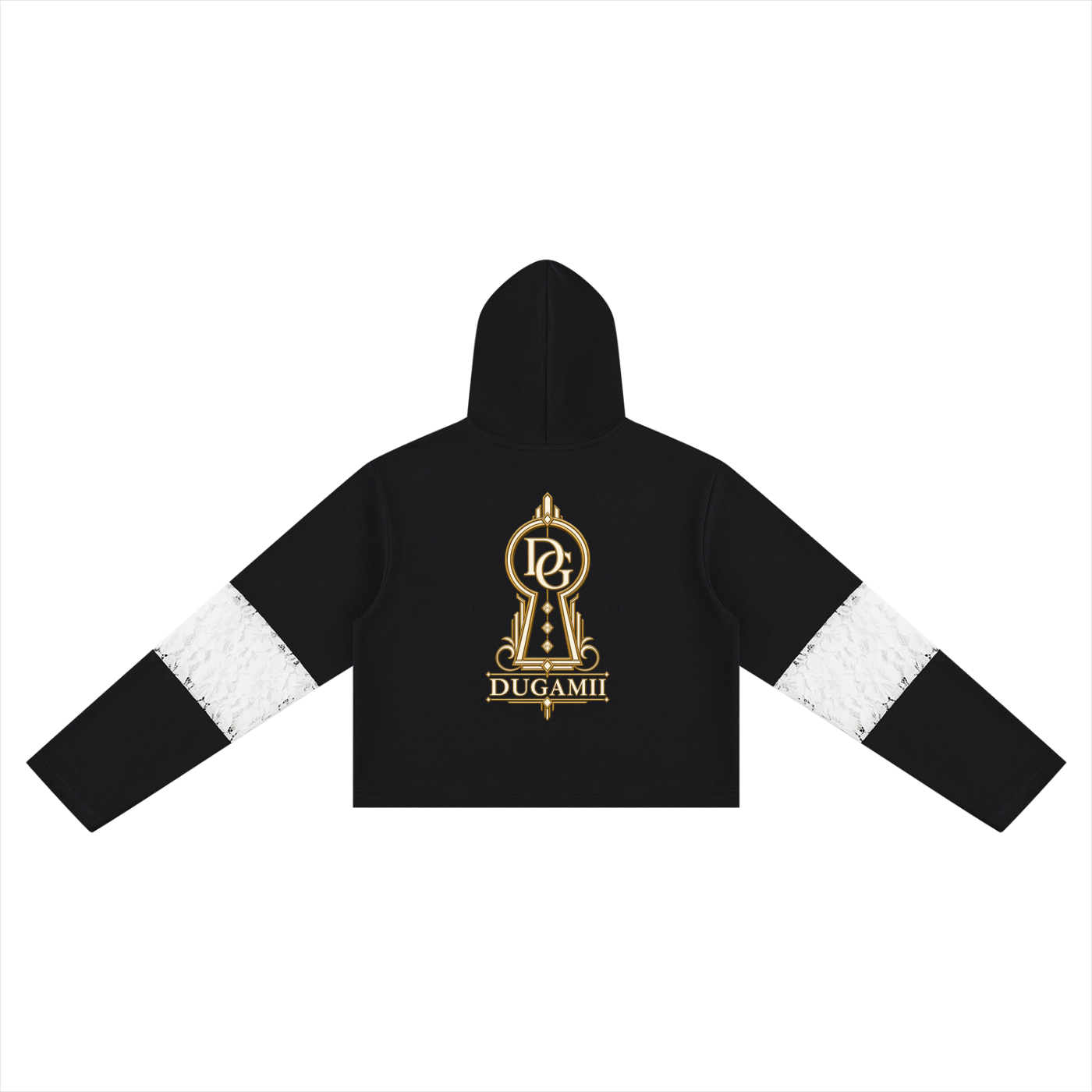 Women’s Cropped Lace-Panel Hoodie