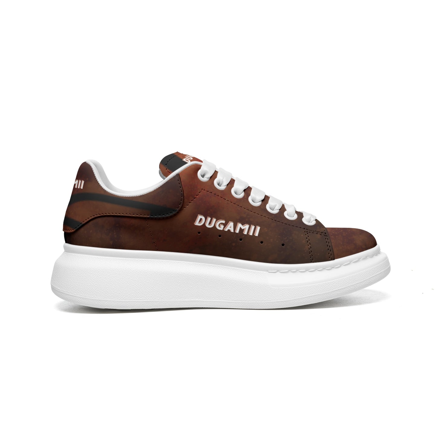 DuGamii Unisex Non Slip Lace Up Leather "Blood Moon" Sneakers